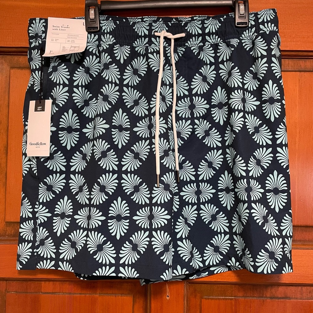 NWT Goodfellow & Co Blue & Teal Swim Trunks